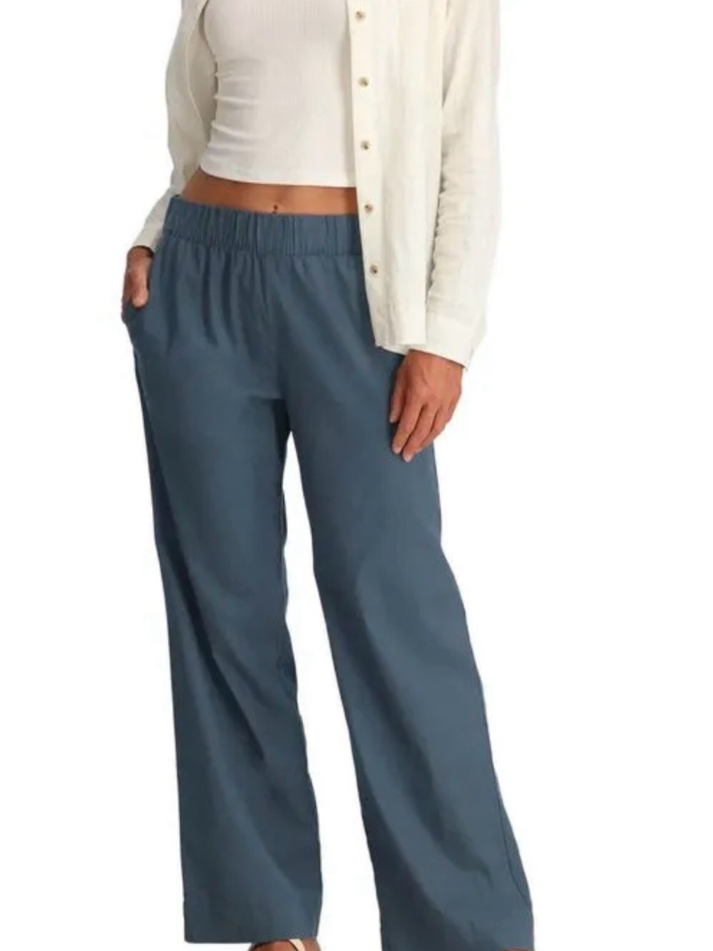 Free Fly Apparel Sullivan’s Wide Leg Pants in Pacific Blue